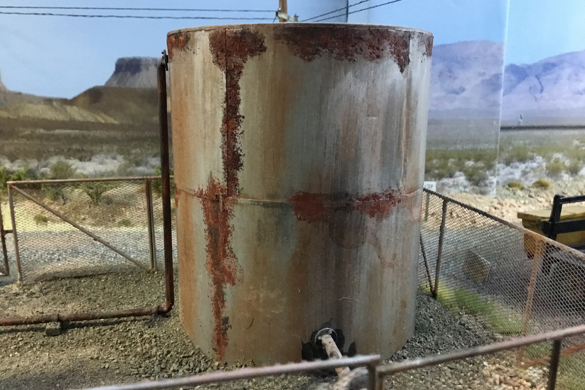 Rusted tank from Wayne Pierce's model railroad layout.